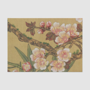Papel De Seda Flores Asiáticas Japonesas de Cerejeira Vintage