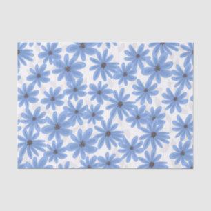 Papel De Seda Flores azuis