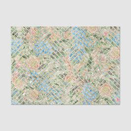 Papel De Seda Flores azul claro e rosa