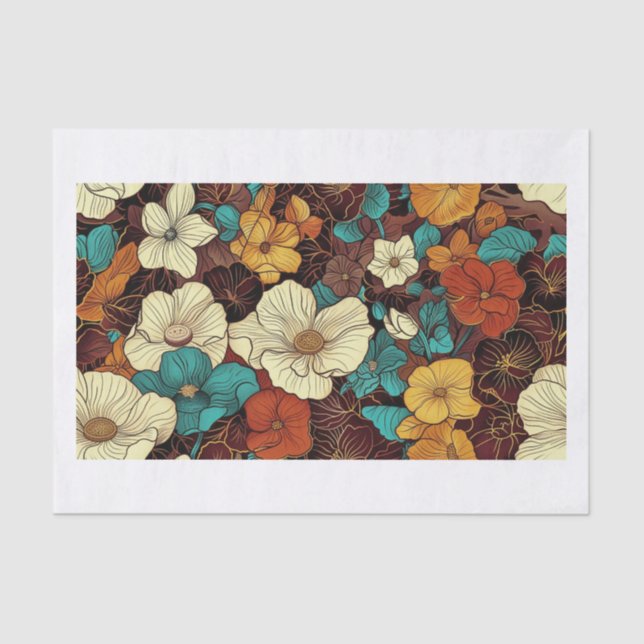 Papel De Seda Flores Bonitas25 (Frente )