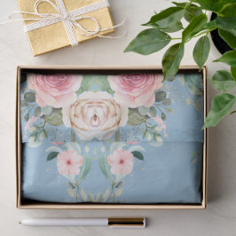 Papel De Seda Flores Bonitas Em Azul