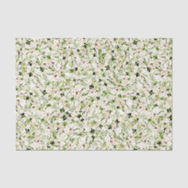 Papel De Seda Flores brancas com folhas verdes 2