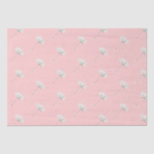 Papel De Seda Flores Brancas de Dandelion Brancos Blush Chic