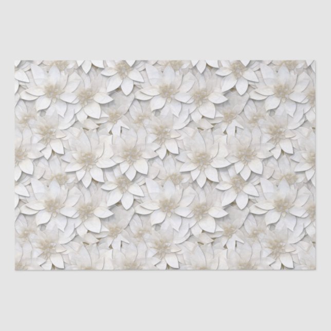 Papel De Seda Flores brancas de lótus (Frente )