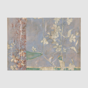 Papel De Seda Flores Brancas no Fundo de Newsprint