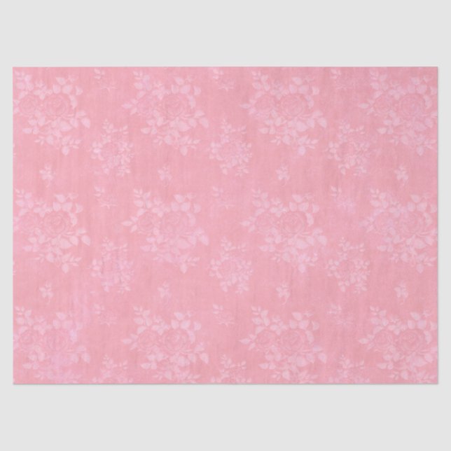 Papel De Seda Flores Brancas Rosa Découpage (Frente )