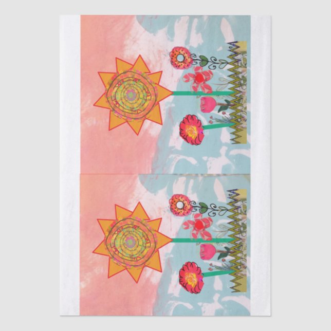 Papel De Seda Flores Caprichosas  (Frente )