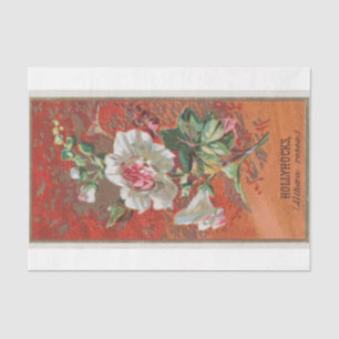 Papel De Seda Flores Clássicas Clássicas Vintage Hollyhock