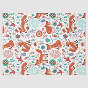 Papel De Seda Flores Coloridas Bonitas e Padrões para Raposas Ve