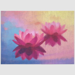 Papel De Seda Flores Coloridas de Abstrato Lotus