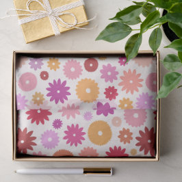 Papel De Seda Flores Coloridas Grande Padrão
