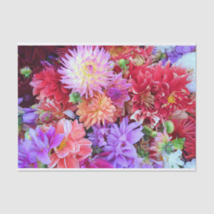 Papel De Seda Flores Coloridas Vibrantes Dahlia