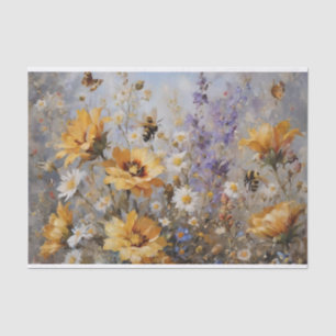 Papel De Seda Flores com a página de dissociação de abelhas e bo