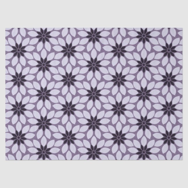 Papel De Seda Flores com Impressão de bloco roxa (Frente )