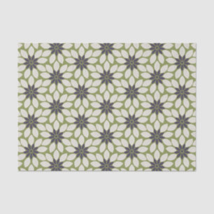 Papel De Seda Flores com Impressão em bloco verdes