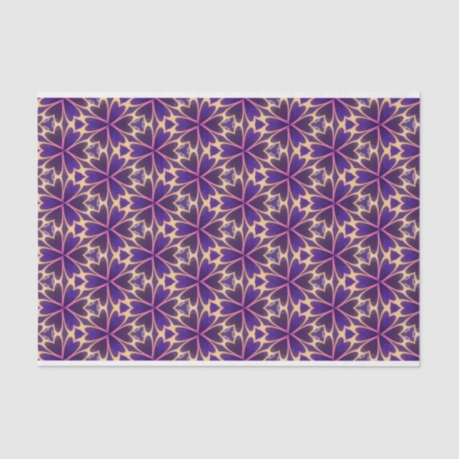 Papel De Seda Flores cor-de-rosa Douradas abstrato (Frente )