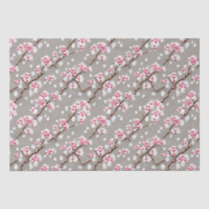 Papel De Seda Flores cor-de-rosa e prateadas
