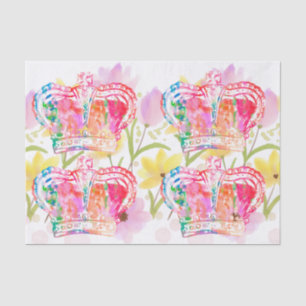 Papel De Seda Flores cor-de-rosa flores aquarela desacoplamento