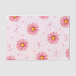 Papel De Seda Flores cor-de-rosa, laços e corações