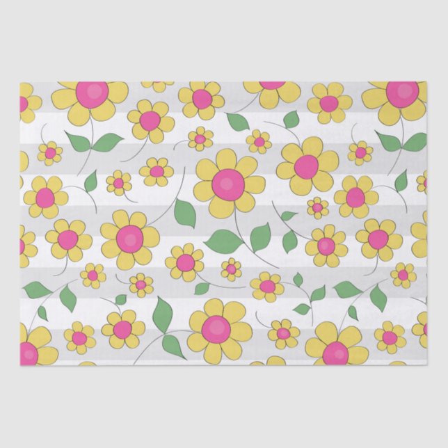 Papel De Seda Flores, crianças pintam rabiscos primavera felizes (Frente )