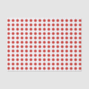Papel De Seda Flores da Estrela Vermelha em Padrão Branco
