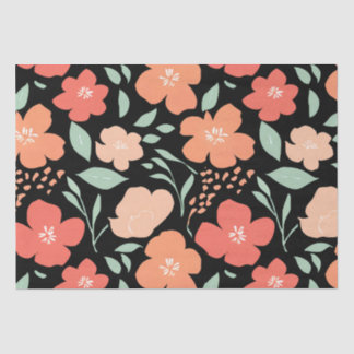 Papel De Seda Flores de Aquarela Elegantes - Presente Floral Del