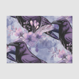 Papel De Seda Flores de Aquarela Flores Botânicos Raven