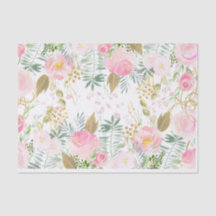 Flores de Aquarela rosa e Dourada