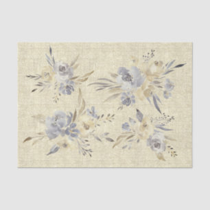 Papel De Seda flores de aquarela russa em linho falso