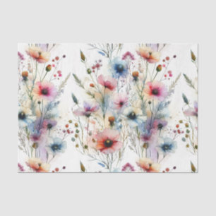 Papel De Seda Flores de Aquarela Tinta Alcoólica Floral