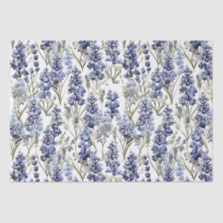 Papel De Seda Flores de Bluebonnets Blue Watercolor Flores
