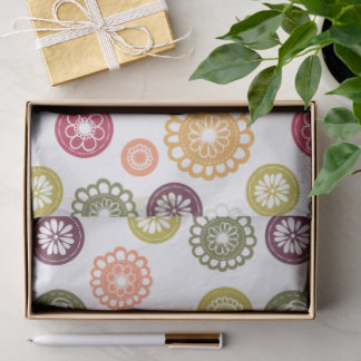 Papel De Seda Flores de Bolinhas - 