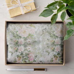 Papel De Seda Flores de Casamento Elegantes Inspiradas no Vintag