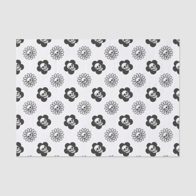 Papel De Seda Flores de Caveiras (Frente )