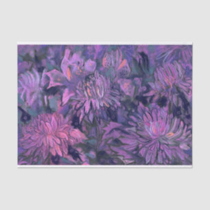 Papel De Seda Flores De Chrysanthemum Abstrato Violet De Arte Fl