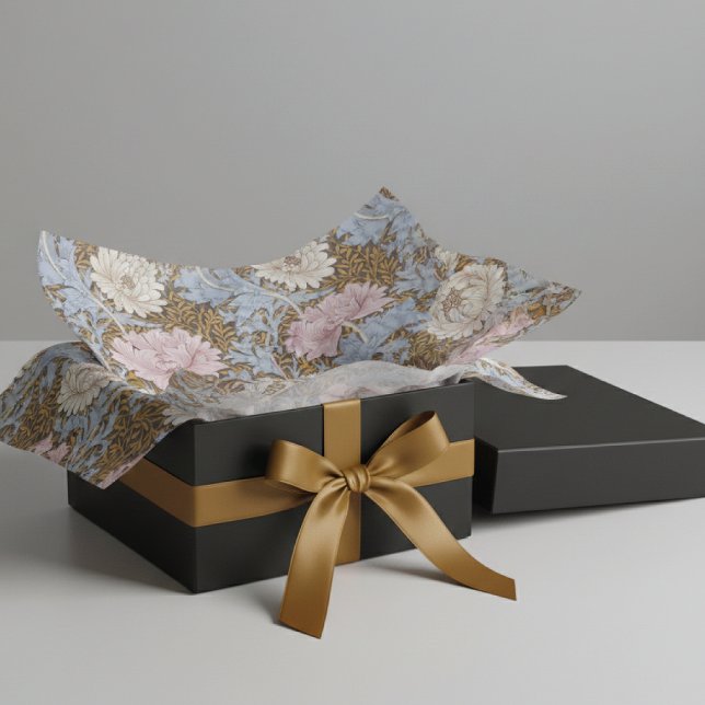 Papel De Seda Flores de Chrysanthemum Rosa William Morris (Criador carregado)