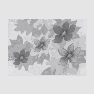 Papel De Seda Flores de Cinzas monocromáticas