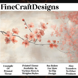 Papel De Seda Flores de Coral Suave e Blossómicos BP8B Decoupage