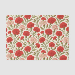 Papel De Seda Flores de Cravagem Branca Botânica