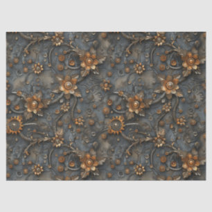 Papel De Seda Flores de Engrenagens e Molas Steampunk para Decou