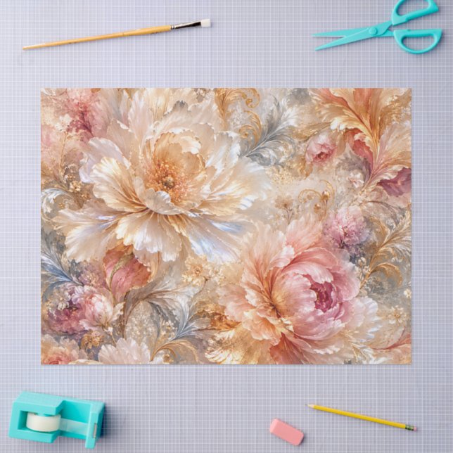 Papel De Seda Flores de Fantasia de Luxo (Arte )