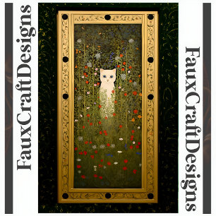 Papel De Seda Flores de Gato Branco Dourado Estilo Klimt Decoupa