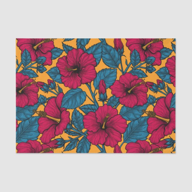 Papel De Seda Flores de hibisco (Frente )