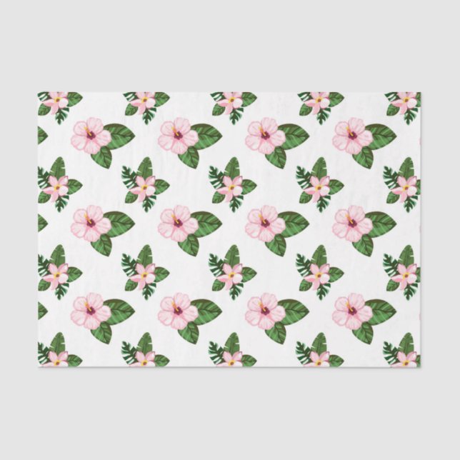 Papel De Seda Flores de Hibiscus Rosa (Série Design 41 Rosa) (Frente )