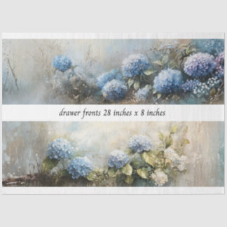 Papel De Seda Flores de Hortênsia em Decoupage Frentes de Gaveta