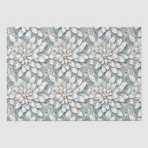 Papel De Seda Flores de Lótus Brancas Azuis Casamento