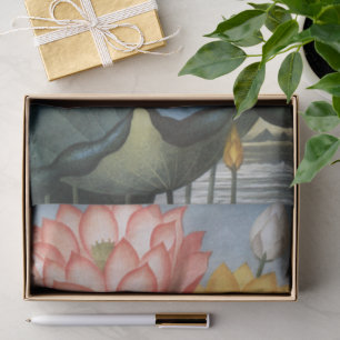 Papel De Seda Flores de Lótus Vintage, O Feijão Egípcio Sagrado