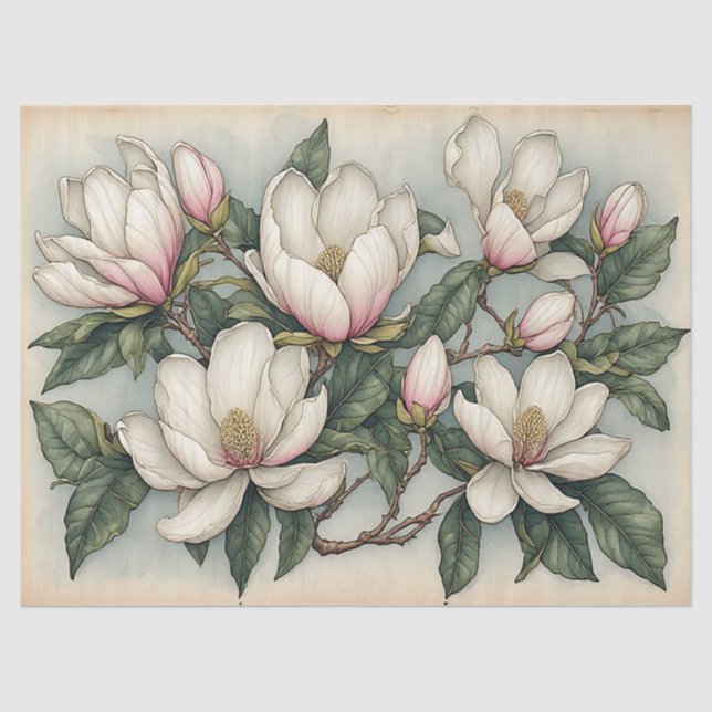 Papel De Seda Flores de Magnólia (Frente )