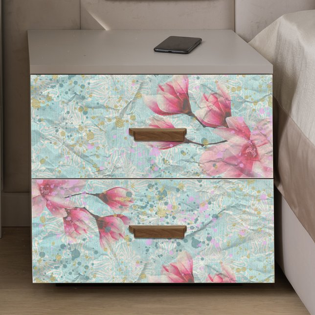 Papel De Seda Flores De Magnolia Na Decoupage Despedaçada Pela V (Criador carregado)