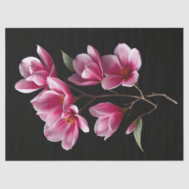 Papel De Seda Flores de Magnólia Rosa (Frente )